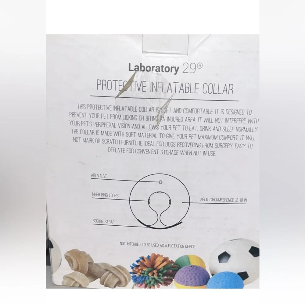 Laboratory 29 Protective Inflatable pet collar Sz Large 12-18in